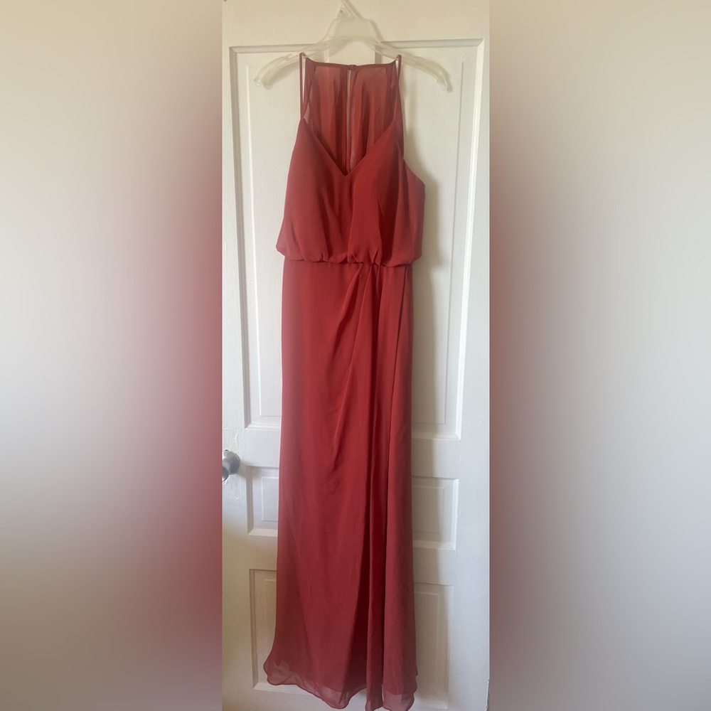 Azazie Rust Red Sleeveless Maxi Dress